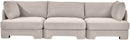 Hammond - Velvet Performance Fabric Upholstered 3 Piece Sofa