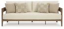Serene Bay - Sofa With Cushion - Dark Brown / White