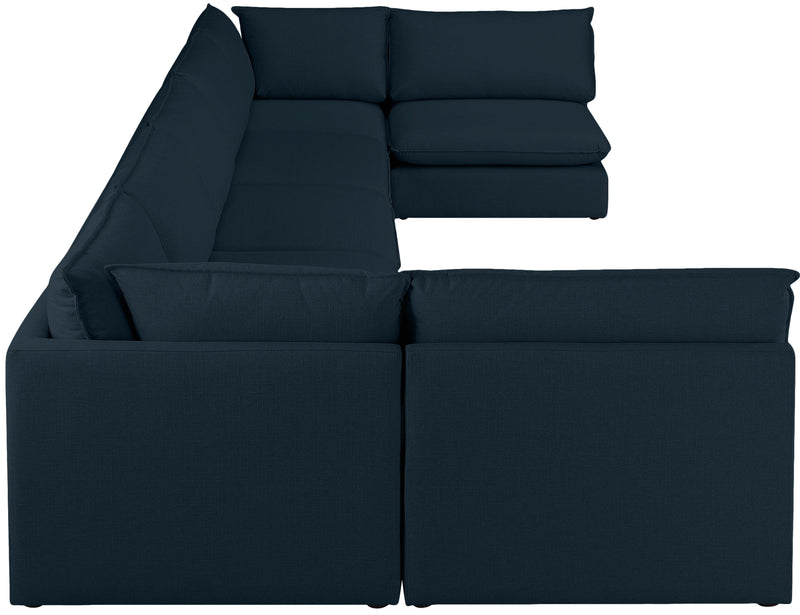 Mackenzie - Modular Sectional 7 Piece - Navy - Fabric