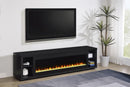 Deiter - 79" TV Stand Fireplace Media Console - Black