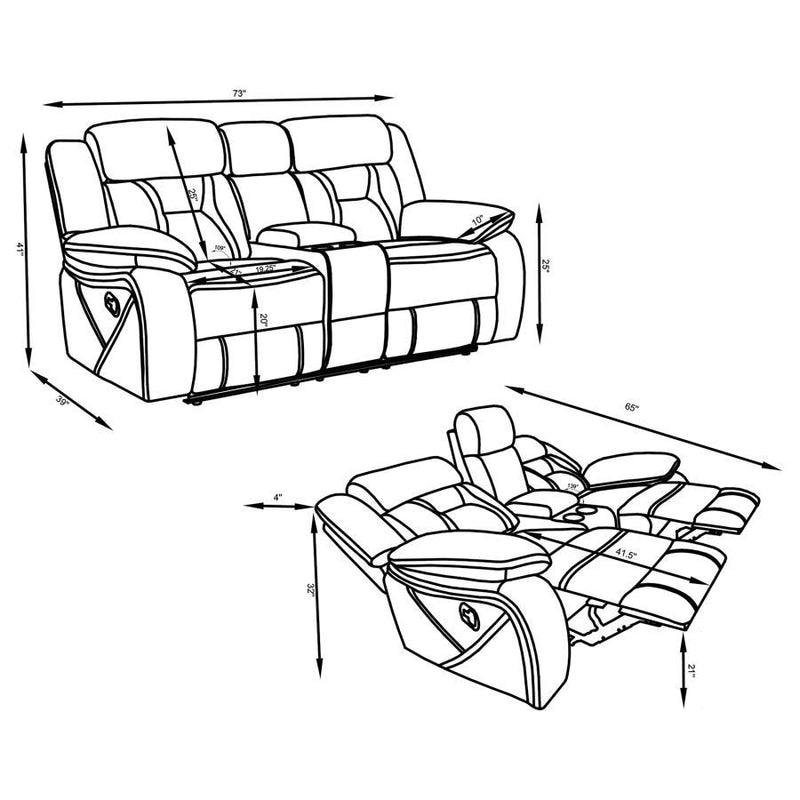 Higgins - Upholstered Motion Reclining Sofa Set