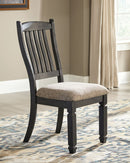 Tyler Creek - Dining UPH Side Chair (Set of 2) - Slatback - Black / Grayish Brown