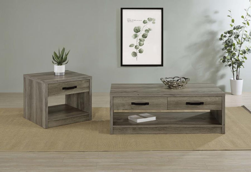 Felix - 2-Drawer Rectangular Engineered Wood Coffee Table - Gray Driftwood