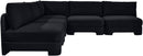 Hammond - Velvet Performance Fabric Upholstered 5 Piece Armless Sectional