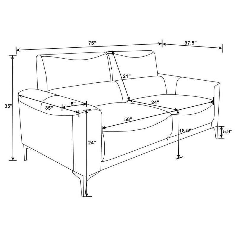 Glenmark - Track Arm Upholstered Sofa - Taupe