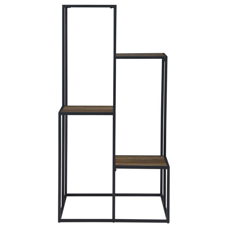 Rito - 4-Tier Multi-Display Shelf - Rustic Brown And Black