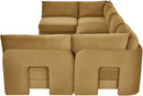 Hammond - Velvet Performance Fabric Upholstered 6 Piece U-Shaped Armless Sectional
