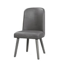 Waylon - Side Chair (Set of 2) - Gray Synthetic Leather & Gray Oak