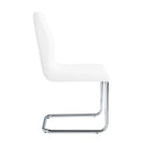 Palton - Side Chair (Set of 2) - White Synthetic Leather & Chrome