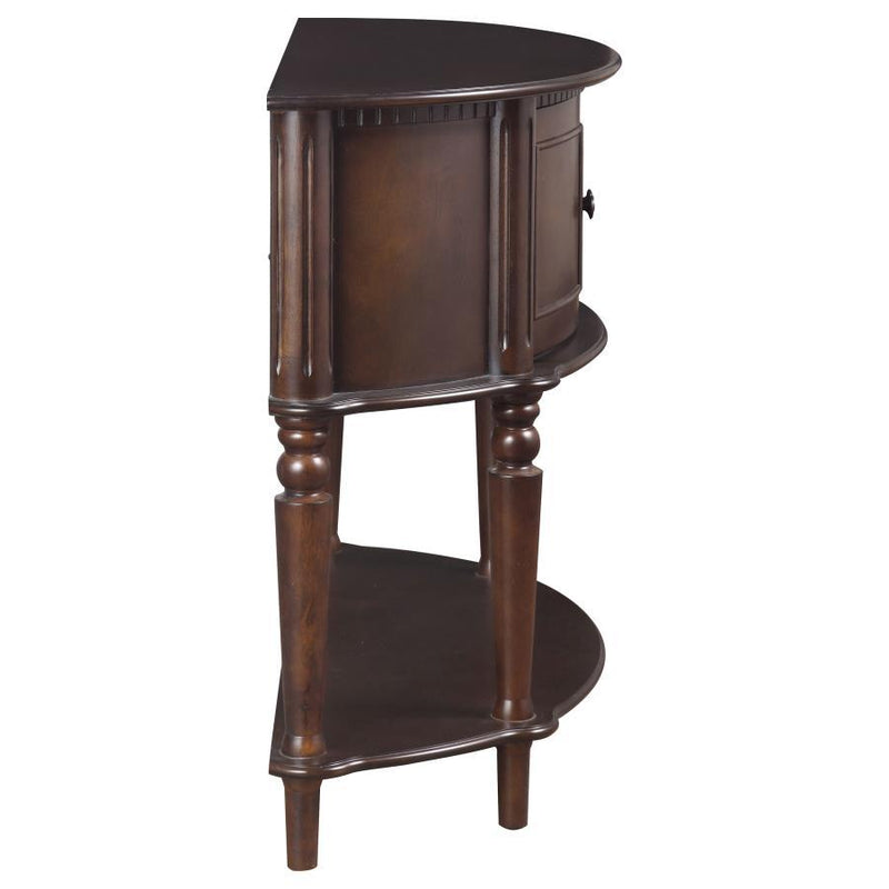 Brenda - 2 Door Demilune Wood Entryway Console Table - Brown