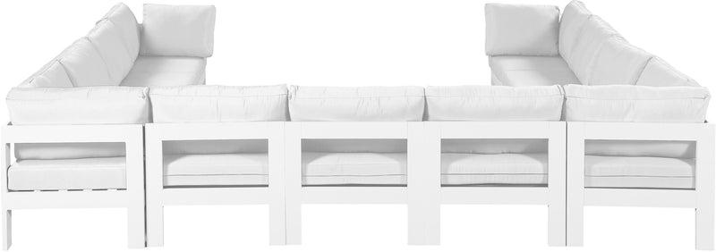 Nizuc - Outdoor Patio Modular Sectional 11 Piece - White - Fabric