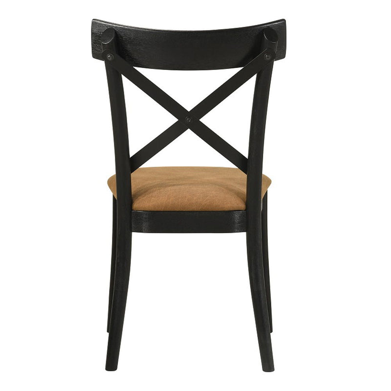 Hillary - Side Chair (Set of 2) - Walnut & Black