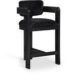 Sacha - Velvet Stool With Black Base