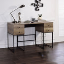 Desirre - Writing Desk With USB - Rustic Oak & Black