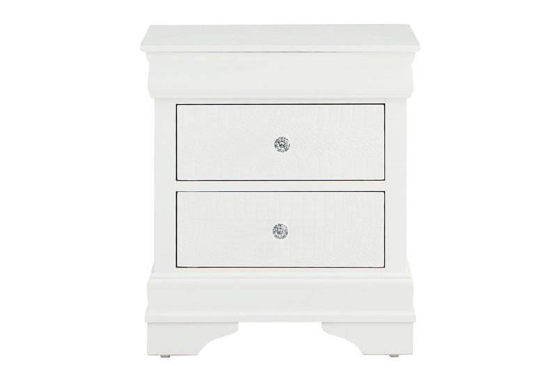 Pompei - Croc Nightstand - Metallic White