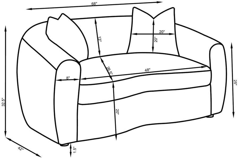 Isabella - Upholstered Tight Back Living Room Set