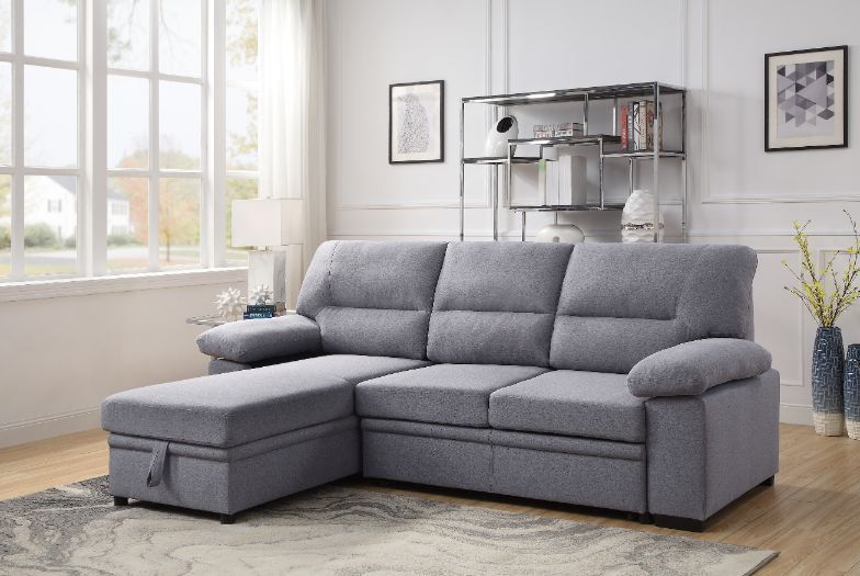 Nazli - Sectional Sofa - Gray Fabric