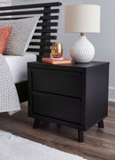 Danziar - Two Drawer Night Stand - Black