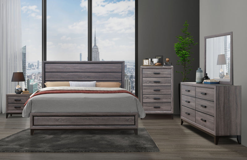 Kate - 5 Piece King Bedroom Set - Gray