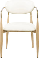 Ronda - Vegan Leather Upholstered Dining Arm Chair - Natural Legs