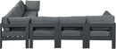 Nizuc - Outdoor Patio 7 Piece Modular Sectional With Gray Frame