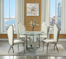 Noralie - Round Dining Table - Mirrored & Faux Diamonds