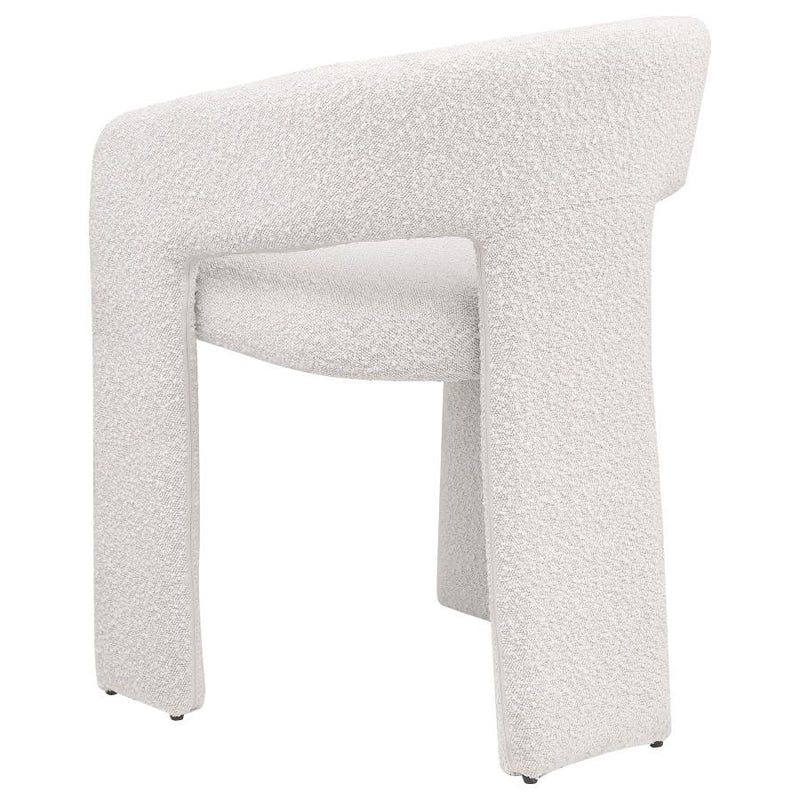 Eudora - Boucle Upholstered Dining Arm Chair - Cream