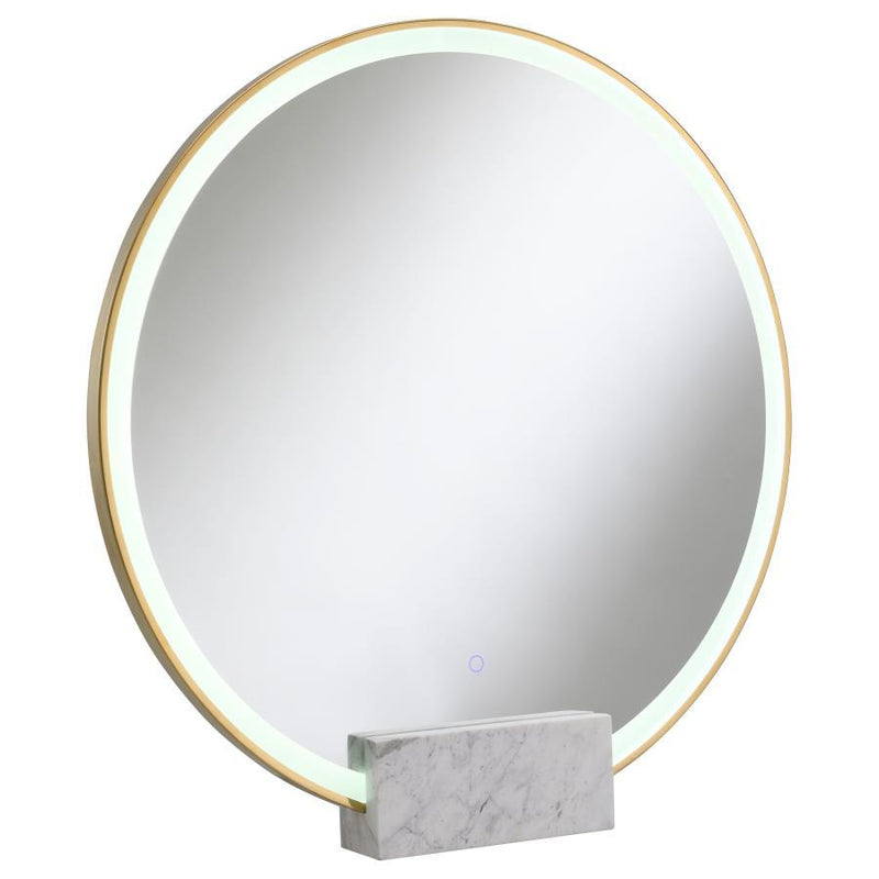 Jocelyn - Round LED Vanity Mirror White Marble Base