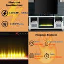 Noralie - 26" TV Stand With Fireplace - Mirrored & Faux Diamonds