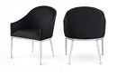 Ferro - Upholstered Dining Arm Chair With Brushed Silver Legs