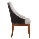 Gilsea - Fabric & Synthetic Leather Side Chair (Set of 2) - Beige & Brown Finish