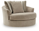Linenhause - Oversized Swivel Accent Chair - Dune