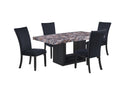 D02 - 5 Piece Dining Room Set (Dining Table, 4 Chairs) - Lava / Black