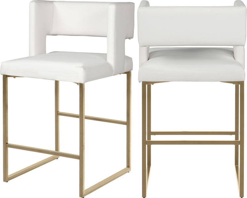 Caleb - Counter Stool with Gold Legs (Set of 2)