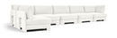 Hammond - Velvet Performance Fabric Upholstered 6 Piece L-Shaped Armless Sectional