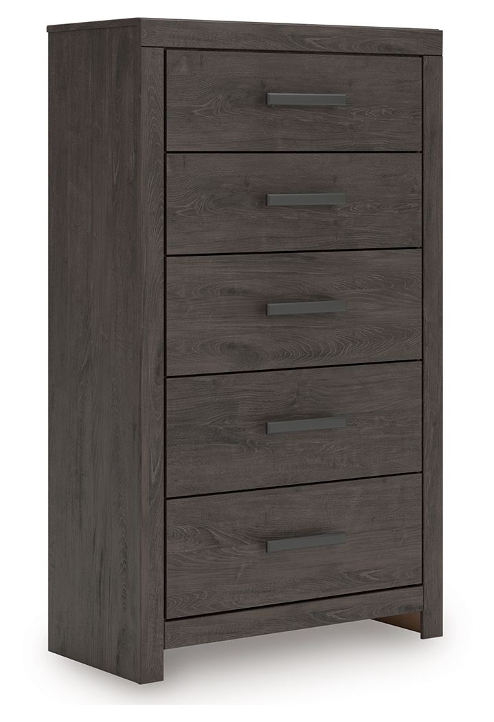 Prendonea - Charcoal - Five Drawer Chest