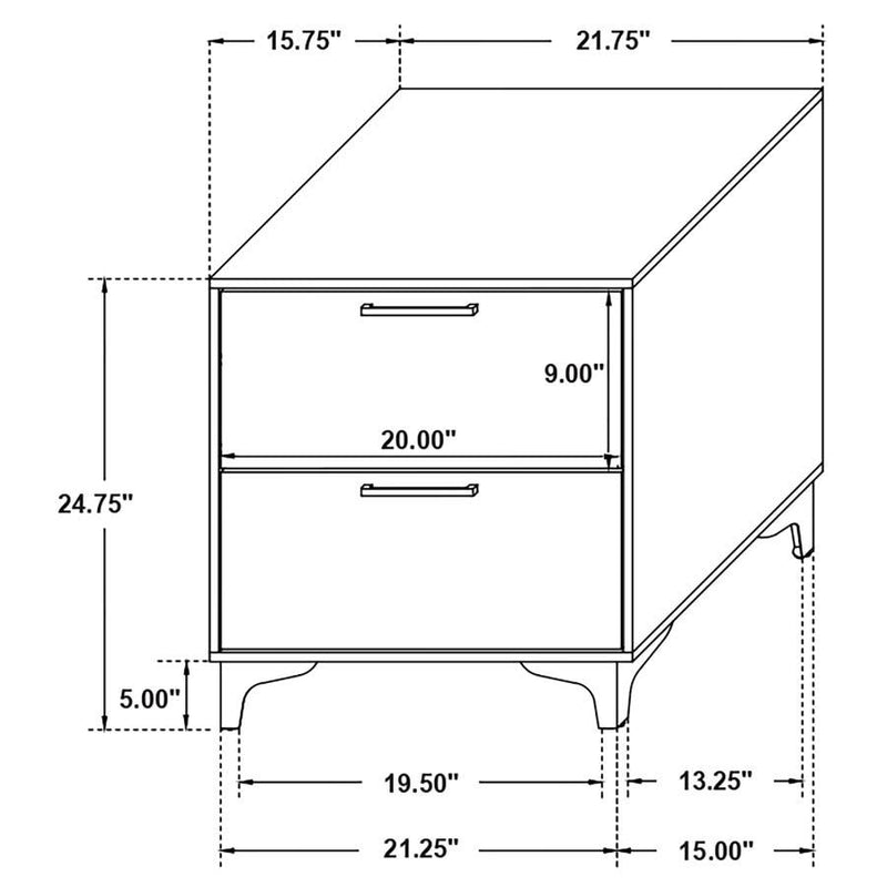 Kendall - 2-Drawer Nightstand