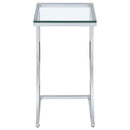 Cayden - Rectangular Glass Top Sofa Side Table - Chrome