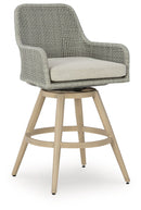 Seton Creek - Barstool With Cushion (Set of 2) - Beige / Gray