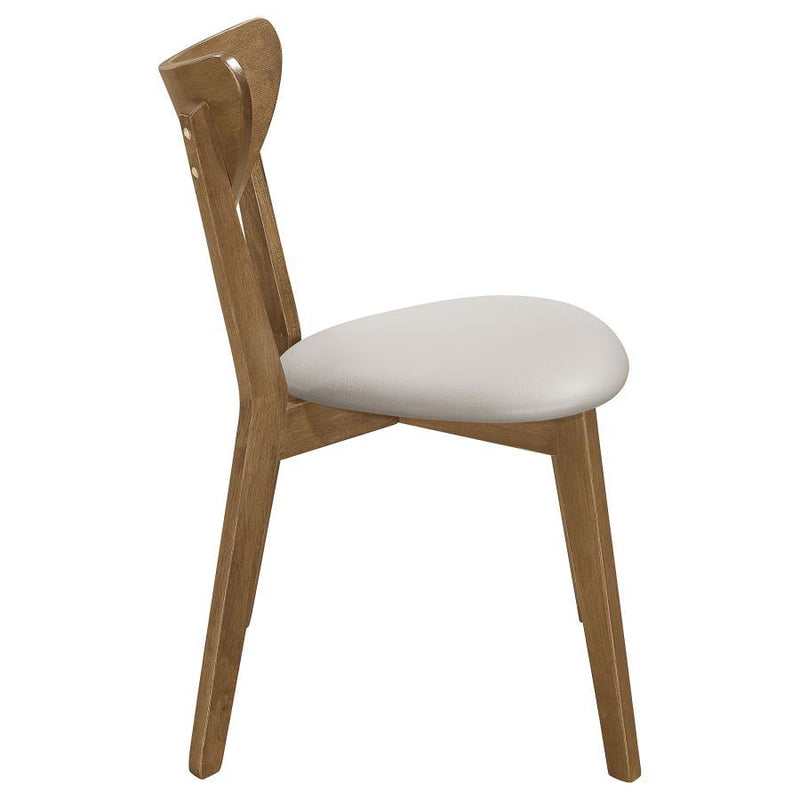 Kersey - Dining Side Chairs With Curved Backs (Set of 2) - Beige And Chestnut