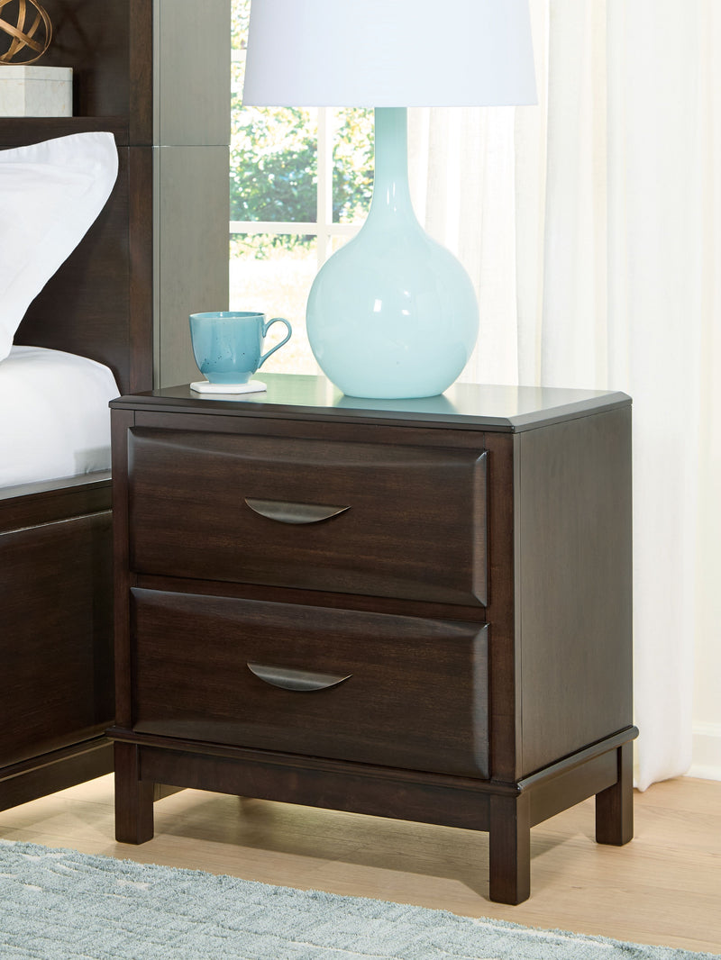 Vanmore - Dark Brown - Two Drawer Night Stand