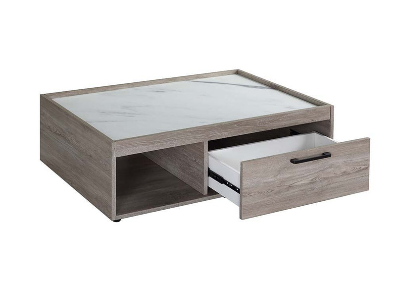 Walden - Coffee Table - Faux Marble Top & Gray Oak Finish