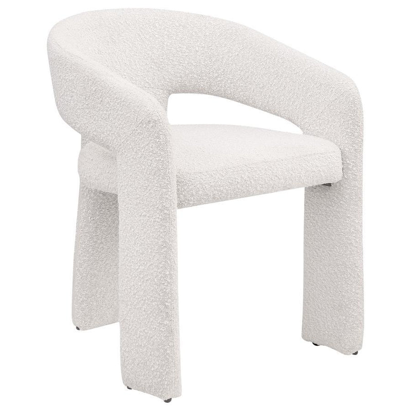 Eudora - Boucle Upholstered Dining Arm Chair - Cream