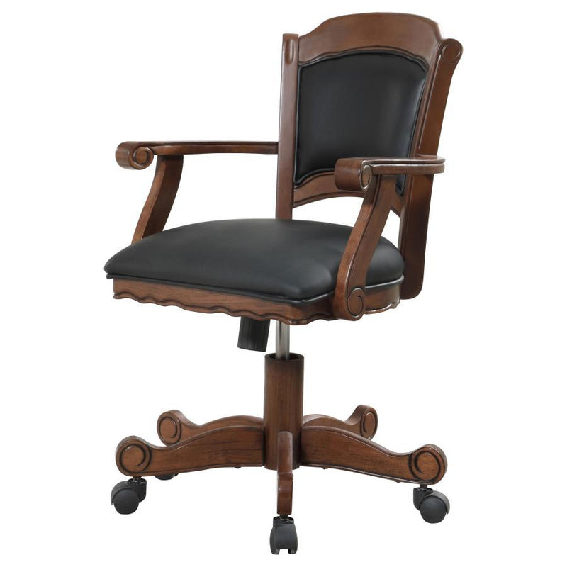 Turk - Upholstered Swivel Dining And Game Chair - Tobacco