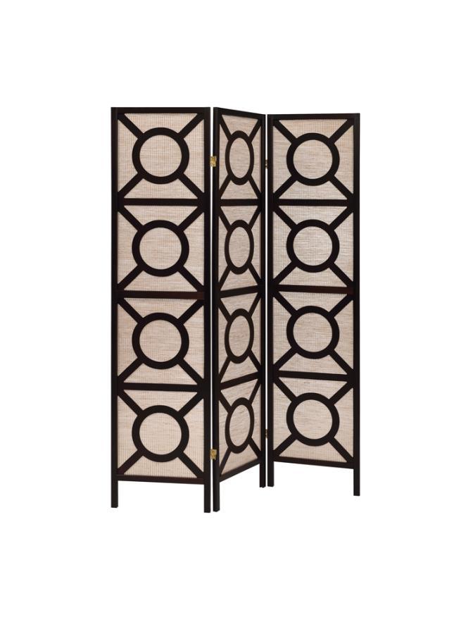 Vulcan - 3 Panel Room Divider Folding Shoji Screen - Cappuccino