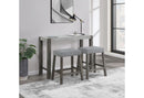 D1523 - 3 Piece Living Room Set (Console Sofa Table And 2 Stools) - Gray