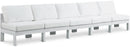 Nizuc - Outdoor Patio 5 Seat Modular Armless Sofa With White Frame