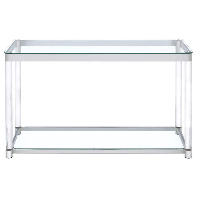 Anne - Acrylic Glass Top Entryway Sofa Console Table - Chrome