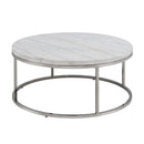Zaidee - Coffee Table With Marble - Marble Top & Nickel