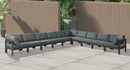 Nizuc - Outdoor Patio 10 Piece Modular Sectional With Gray Frame